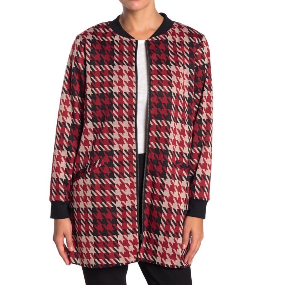 NEW Sanctuary City Topper Houndstooth Pattern Coat